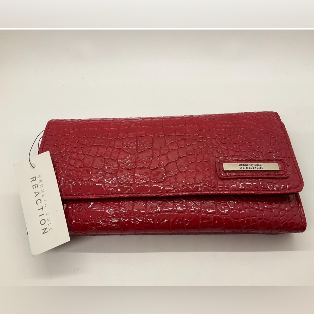 Kenneth Cole Embossed Red Clutch wallet